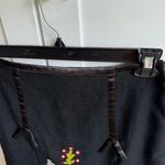 Persaman New York Women's Black Floral Embroidered mini Length Wool Skirt 4 Black Photo 3