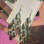 Urban Soul lightweight earrings gold tone diamond mesh metal teardrop tassels Silver Photo 3