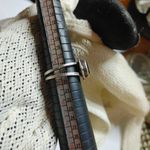 Sterling Silver Green Gemstone Ring Size 8.5 Intricate Band Design Photo 5