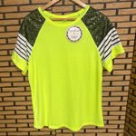 Sunshine & Rodeos Lime Green Sequin Shoulder‎ Top Size Large Photo 0