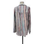 Bella Dahl Button Down Shirt Coastal Stripe Cream Pink Blue Size Medium Photo 8