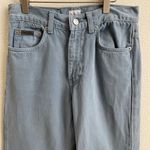 Calvin Klein Vintage 90s Blue Denim Leather Patch Fray Hem High Rise Mom Jeans Photo 2