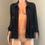 cupio  Short Sleeve Sweater Black See Through Open & Loose Knit SMALL NWT #104 Photo 1