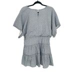 Storia  Light Blue Cottage Core Cotton V-Neck‎ Ruffled Short Sleeve Romper Medium Photo 5