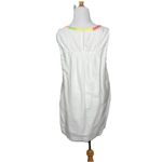 J.Crew Shift Dress White Linen Blend Floral Crochet Boho Style Size 8 Womens Photo 4