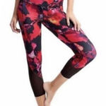 Athleta Mystique Chaturanga mesh fuschia floral cropped leggings Photo 0