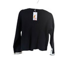 PRETTYGARDEN Women's  Black Long Sleeve Tee with White Cuffs S Photo 7