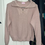 Pink Lily Pink sweater 3/4 zip Photo 0