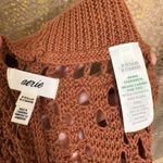 Aerie  Horizon Brown Crochet Knit Wide Leg Beach Casual Pants Med NWT Photo 2