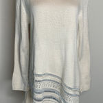 Spense Knits Cream Silver Asymmetric Sweater Sz Medium Photo 0