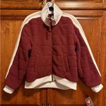 NWT Free People FP Movement Fleecy Sherpa Scrunchy Pippa Jacket in Burgundy Red Photo 1