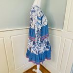 Ro’s Garden Floral Mini Ruffled Tiered Dress Rene Tiffany Blue XS Photo 5