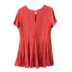 Torrid  Coral Smocked Baby Doll Top Blouse‎ Size 0 Beach Summer Colorful Photo 1