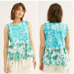 We The Free Free People  Anytime Tie Dye Tank Top Blue Teal Waters Boho Top S Photo 1