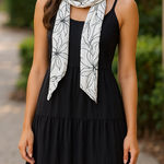 Joie  Black Linen Blend Dress & Floral Scarf 2-Piece Set Photo 0