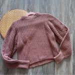 margaret o'leary Margaret O’Leary muted pink‎ chunky knit sweater puff sleeves women’s size S Photo 2