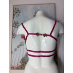Buenamosota Red Sheer Lace Floral Ruffle Bra Adjustable Straps Size XL Photo 6