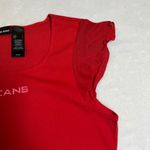 DKNY Jeans Logo Cap Sleeve Top Size Large Square Neck Y2K Casual 90s Colorful Photo 4