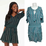 Roberta Roller Rabbit Roller Rabbit Mateaus Fiorella Dress in‎ Green Floral Print Size XL Photo 1