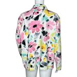 Alfred Dunner Jacket Women XL White Pink Floral Flower Jersey Granny Grandma Photo 3