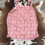 Boutique NWT Savanna Jane Patchwork Pink and White Tie Shoulder Sundress Sz S Photo 3