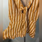 Sage Striped mustard and White Women's tank Top size medium Photo 6