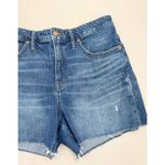 Madewell Denim Shorts Size 30 Medium Blue Curvy High Rise Frayed Distressed Photo 3