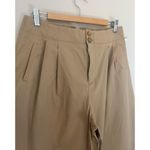 Maeve by Anthropologie Pleated Wide Leg Cropped Ankle Pants in Beige Womens sz 8 Photo 2