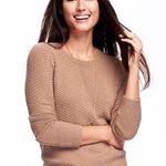 Old Navy Women's Tan Crew Neck Sweater Photo 0