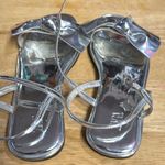 ZARA  Silver Bow Slides flat sandals Photo 5