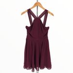 Lulus Lulu’s Forevermore Burgundy Skater Dress Halter Neck NWT size Small Photo 2