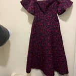 Jill Stuart Jill  Jacquard Floral Jacquard Off Shoulder Dress Red Violet Photo 4