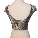 Love j  Sequined Python Print Crop Top Size Small Scoop Back Cap Sleeve Y2K Photo 3
