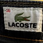 Lacoste Denim Skirt Straight Dark Wash Stitch High Rise Knee Length 36 S 31" Photo 3