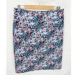 Margaret M Women Pencil Skirt Pull On Stretch Speckled Print Artsy Office Career Blue Size M Photo 6