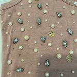Ceres size M pink beaded rhinestone & shell embellished tank top EUC Size M Photo 4