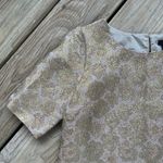 J.Crew Women's Gold Silk Blend Jacquard Printed Top Size 2 Photo 3