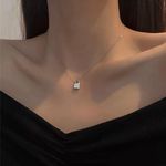 925 silver Plated Lock Chain Necklace Photo 1