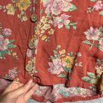 American Eagle  Outfitters Rust Orange Floral Button-Up Camp Shirt XSmall EUC Photo 2