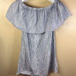 J.Crew Womens Chambray Off the Shoulder Pinstriped Mini Dress Size Small So Cute Photo 6