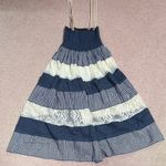 Navy and Cream Gingham Lace Dress Blue Size XS Photo 0