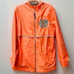 Charles River Apparel  rain jacket coral orange monogram “BHM” sz Large Photo 0