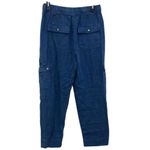 C&C California  blue linen cargo straight leg pants Medium #716 Photo 4