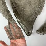 ZARA NWT  Lace Sheer Bodysuit Sz Small Olive Green Photo 5