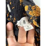 THML  Black and Gold Smocked Neckline Mock Blouse - Size - Small Photo 3