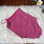 Good American  Swim 90s Hot One Shoulder One Piece Metallic Hawaiian Pink NWT Photo 2