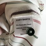 Cozy Earth‎ Pajama Top Women Large Soft Woven White Stripe Lounge Shirt Long Slv Photo 4
