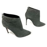 Raye  Size 7.5 Boots Gray Rhinestone‎ Studded 4" Heel Back Zip Bootie Pointed Toe Photo 3