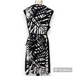 Ruby Rox Ruby Rd. women’s size large dress knee length black white leaf print with belt Photo 3