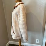 JODIFL  Cream & Tan Neutral Quilted Long Sleeve Pullover Women’s Size Medium Photo 2